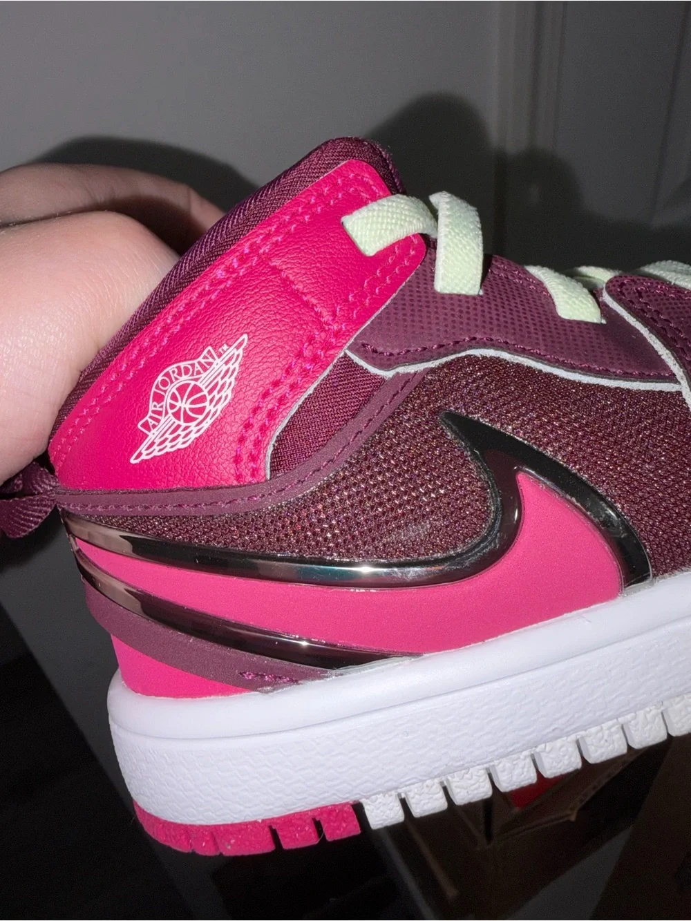 Nike Kids Pink and Burgundy Low-Top Sneaker